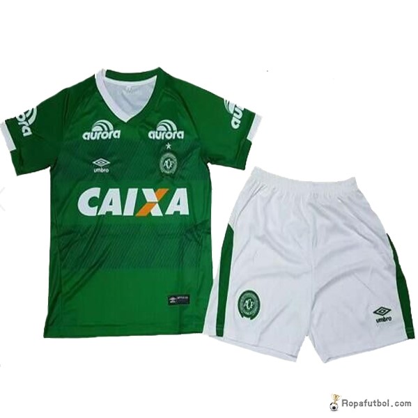 Camiseta Chapecoense Replica Primera Ropa Niños 2016/17 Verde